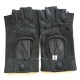 Leather mittens of lamb grey "PILOTE".