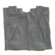 Leather mittens of lamb grey "PILOTE".