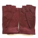 Leather mittens of lamb maroon "PILOTE".