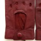 Leather mittens of lamb maroon "PILOTE".