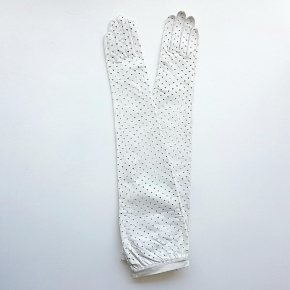 Leather gloves of lamb white "INIMA".
