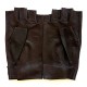 Leather mittens of lamb brown "PILOTE".