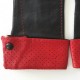 Leather gloves of lamb black and red "PLATON"