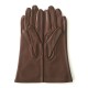 Gants en cuir d'agneau marron et orange "NUAGE".