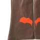 Leather gloves of lamb brown and orange "NUAGE".