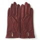 Gants en cuir d'agneau bordeaux "PAPILLON".