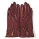 Leather gloves of lamb maroon "PAPILLON".