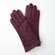 Gants en cuir d'agneau cassis et fuchsia "COCCINELLE".