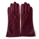 Leather gloves of lamb blackcurrant and fuchsia "COCCINELLE"