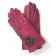 Gants en cuir d'agneau hot pink, cassis charcoal "DHALIA".