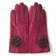 Gants en cuir d'agneau hot pink, cassis charcoal "DHALIA".