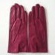 Gants en cuir d'agneau hot pink, cassis charcoal "DHALIA".