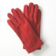 Leather gloves in goat velvet pj red "CAPRA"