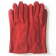 Leather gloves in goat velvet pj red "CAPRA"