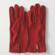 Leather gloves in goat velvet pj red "CAPRA"