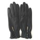 Gants en cuir d'agneau noir "SOLANGE".