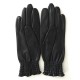 Gants en cuir d'agneau noir "SOLANGE".