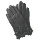 Gants en cuir d'agneau noir "PRIMEVERE".