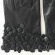 Gants en cuir d'agneau noir "PRIMEVERE".