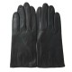 Gants en cuir d'agneau noir "TRIUNGHI".