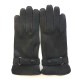 Leather gloves of deer black "THADEÏ"