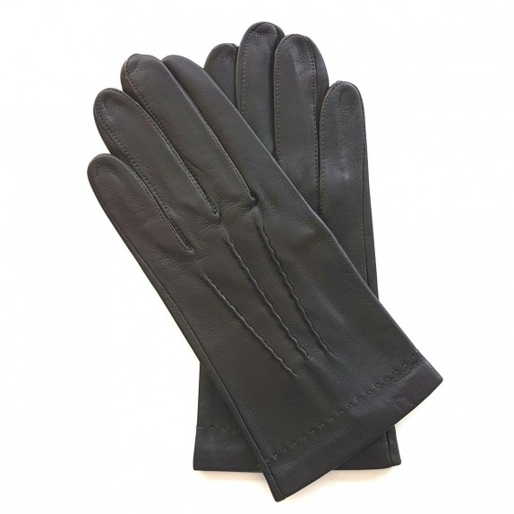 Leather gloves of lamb brown "HENRI"