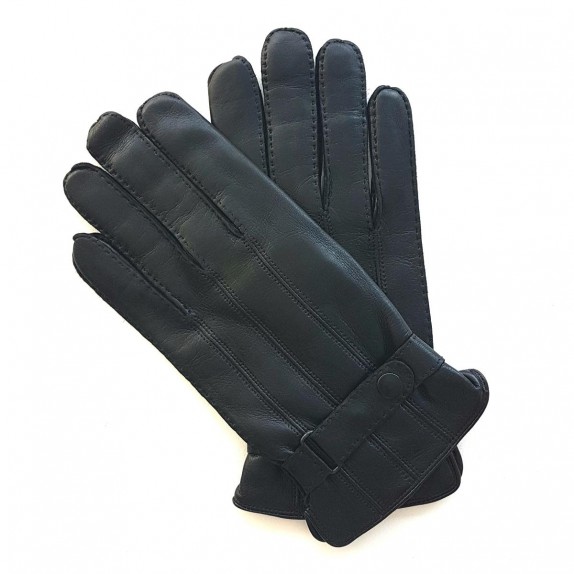 Leather gloves of lamb black "BASILE"