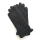 Gants en cuir de cerf noir "BLAISE".