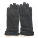 Leather gloves of deer black "BLAISE"