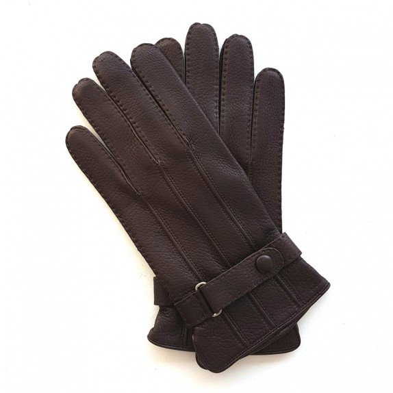 Gants en cuir de cerf marron "BLAISE".