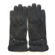 Leather gloves of deer black "BLAISE"