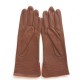 Gants en cuir d'agneau cognac et orange "FENELON".