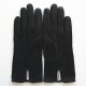 Gants en cuir d'agneau noir "GISELE".