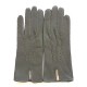 Leather gloves of grey and ecru "GISELE"
