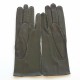 Leather gloves of grey and ecru "GISELE"