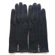 Gants en cuir d'agneau navy et écru "GISELE".