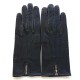 Leather gloves of navy and ecru "GISELE"