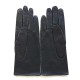 Leather gloves of navy and ecru "GISELE"