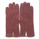 Gants en cuir d'agneau bordeaux "GISELE".