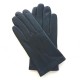 Leather gloves of lamb navy "HENRI"