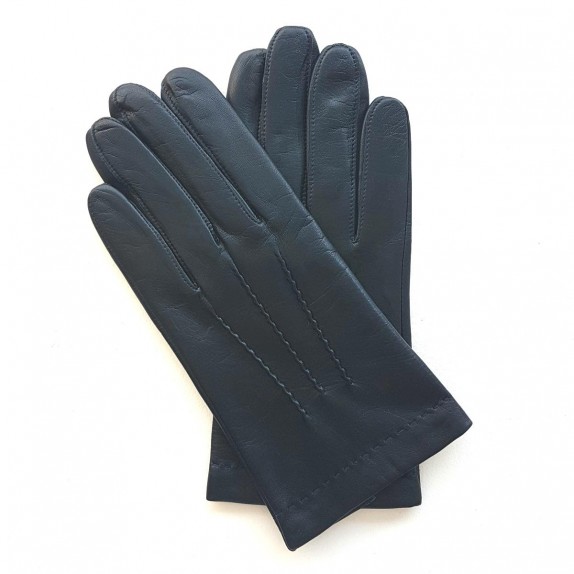 Gants en cuir d'agneau navy "HENRI".