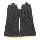 Leather gloves of lamb Brown and chocolate "PEUPLIER".