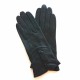 Gants en cuir d'agneau noir "Hongrie".