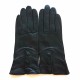 Leather gloves of lamb black " HONGRIE ".