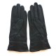 Gants en cuir d'agneau noir "Hongrie".