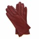 Gants en cuir d'agneau bordeaux "CAMPANULE".