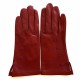 Gants en cuir d'agneau bordeaux "CAMPANULE".