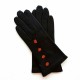 Gants en cuir d'agneau marron et orange "CAMPANULE".