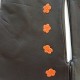 Gants en cuir d'agneau marron et orange "CAMPANULE".