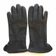 Gants en cuir de cerf noir "CAVALIER".